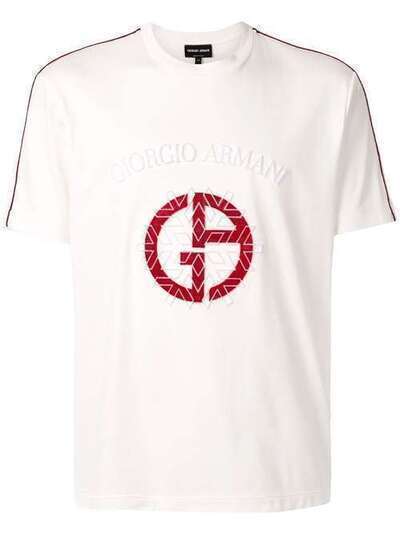 Giorgio Armani футболка с вышитым логотипом 6GSM92SJRQZ