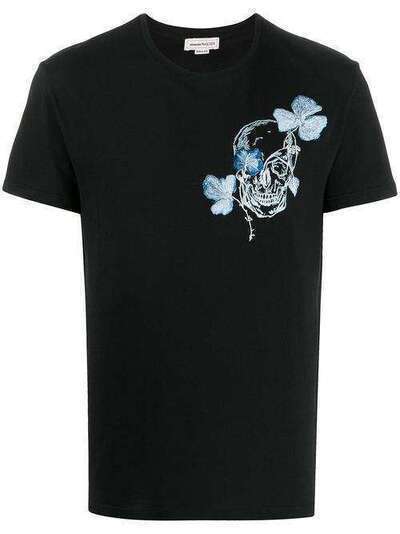 Alexander McQueen футболка с цветочным принтом Skull 611385QOZB7