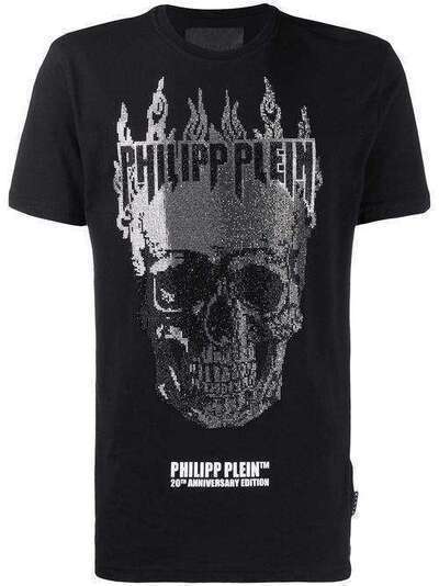 Philipp Plein футболка Flame с декором Skull A19CMTK3888PJY002N