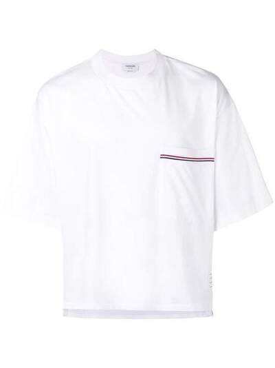 Thom Browne трикотажная футболка в стиле оверсайз с карманом MJS099A01454