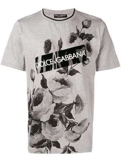 Dolce & Gabbana футболка с цветочным принтом и логотипом G8JL3THH7JE