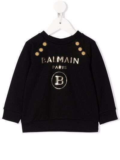 Balmain Kids толстовка с фактурным логотипом