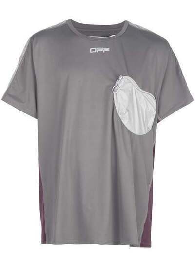 Off-White футболка с накладным карманом OMVA002R20G510190891