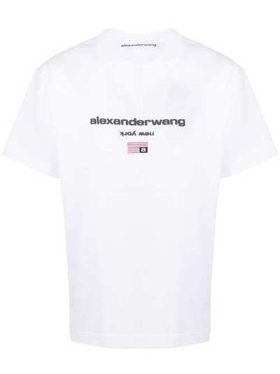 Alexander Wang футболка с короткими рукавами и вышитым логотипом 6CC12011344