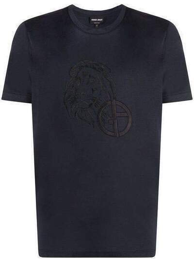 Giorgio Armani футболка с вышитым логотипом 3HST85SJEJZ
