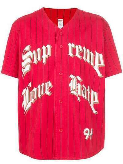 Supreme бейсбольная рубашка Love Hate SU8513
