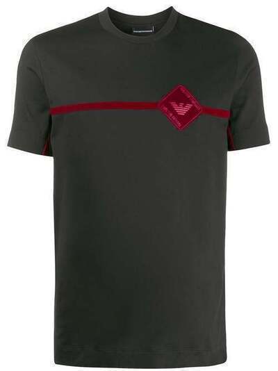 Emporio Armani футболка с бархатной отделкой 3H1T7E1JCQZ