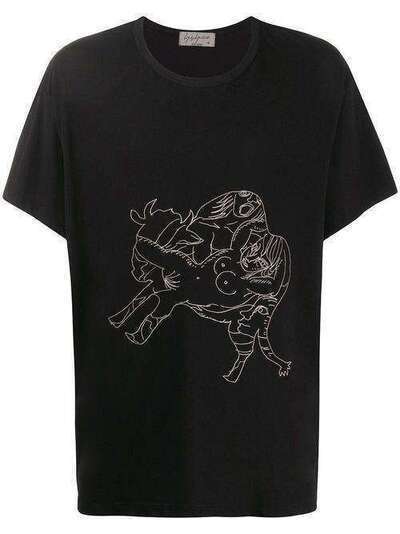 Yohji Yamamoto футболка с графичным принтом HNT14078