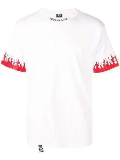 Vision Of Super футболка с принтом пламени на манжетах VOSLTD2BR