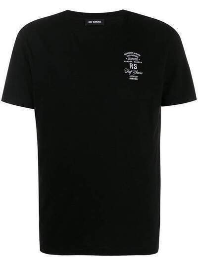 Raf Simons футболка с вышитым логотипом 19211219001