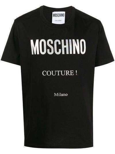 Moschino футболка с логотипом металлик A07085240