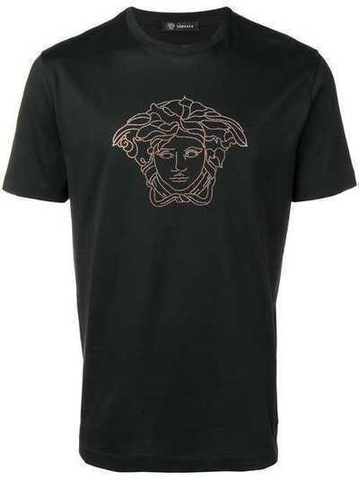 Versace футболка с изображением головы Медузы с кристаллами A77532A201952