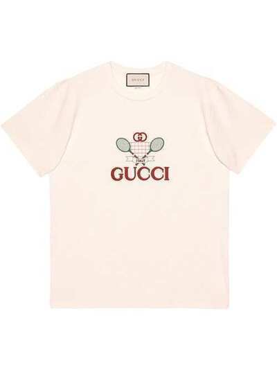 Gucci футболка оверсайз с вышивкой Gucci Tennis 548334XJBLE