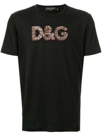 Dolce & Gabbana футболка с леопардовым логотипом I8410ZG7WFK