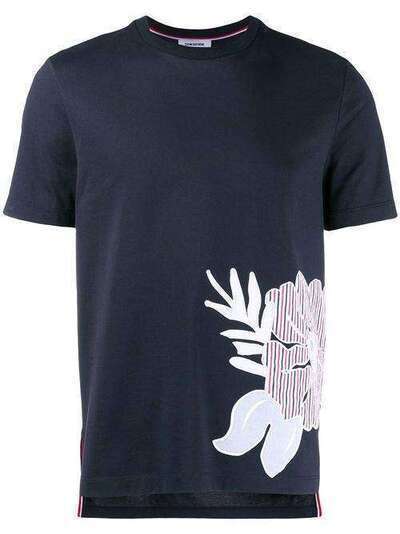 Thom Browne футболка с цветочной аппликацией MJS107A01454
