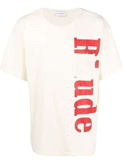 Rhude футболка с круглым вырезом и логотипом 06PS20001