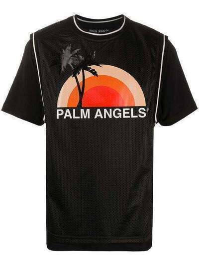 Palm Angels многослойная футболка с принтом Sunset PMAA045S207740161088
