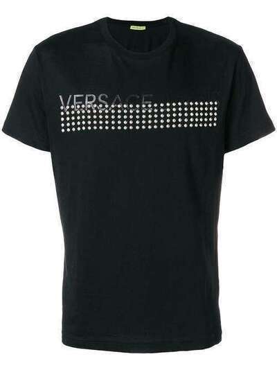 Versace Jeans Couture футболка с принтом логотипа и заклепками B3GSA7S211620
