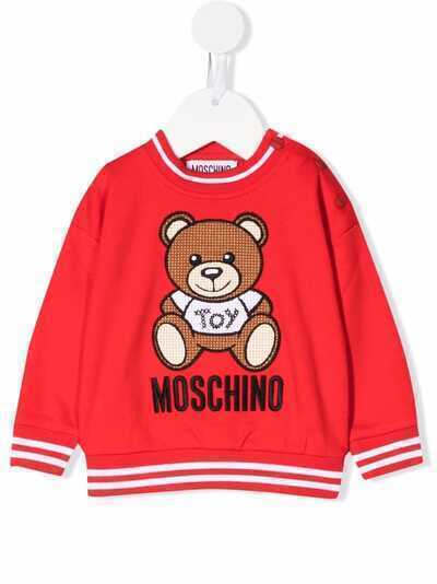 Moschino Kids teddy bear-print crew neck sweatshirt