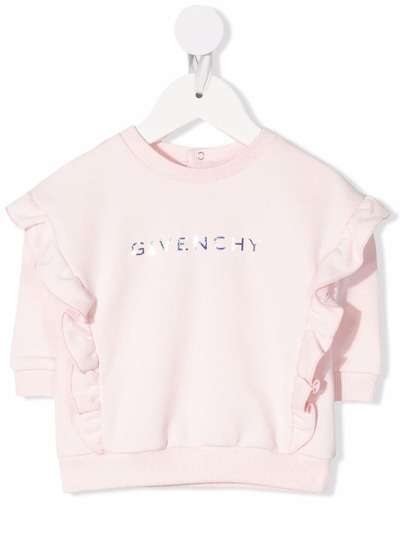 Givenchy Kids толстовка с оборками и логотипом