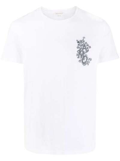 Alexander McQueen футболка с вышивкой Ivi Monogram 599549QOZ62