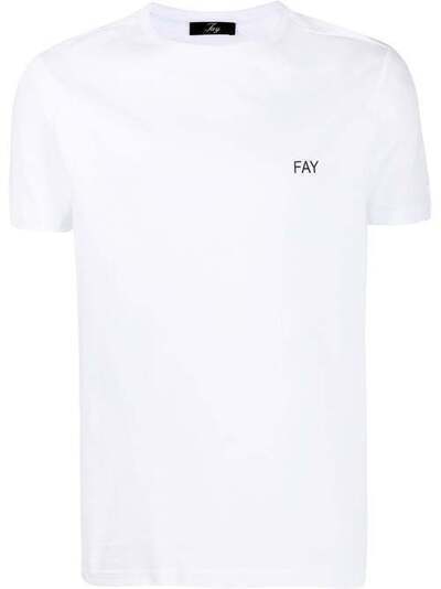 Fay однотонная футболка с круглым вырезом NPMB3401300PKUB001