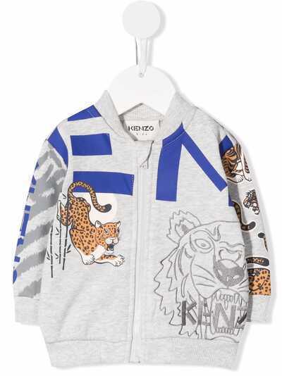 Kenzo Kids толстовка на молнии с принтом Tiger