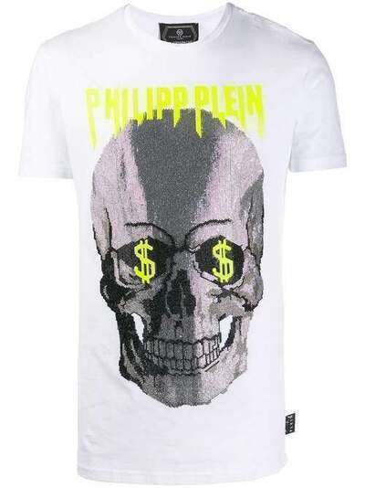 Philipp Plein футболка с декором Skull S20CMTK4331PJY002N