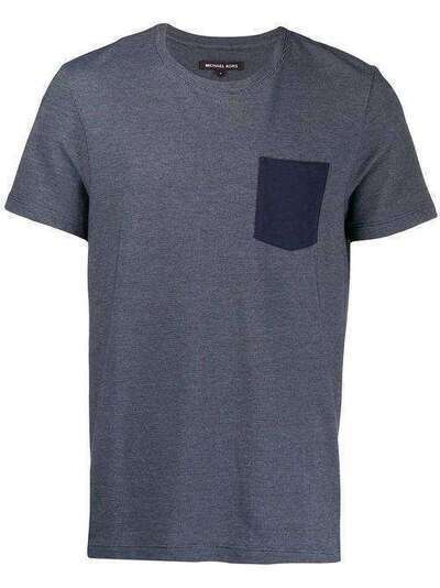Michael Michael Kors футболка с контрастным накладным карманом CS95H8J68H
