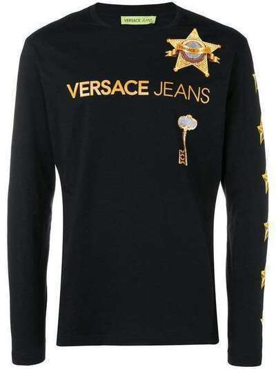 Versace Jeans Couture футболка с принтом и длинными рукавами B3GTB71B30134