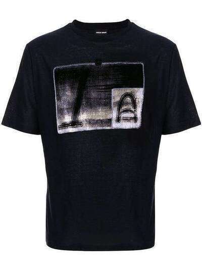 Giorgio Armani футболка с контрастным принтом 6GST62SJA7Z
