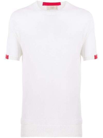 Maison Flaneur трикотажная футболка с контрастными манжетами 20SMUSW680FJ006