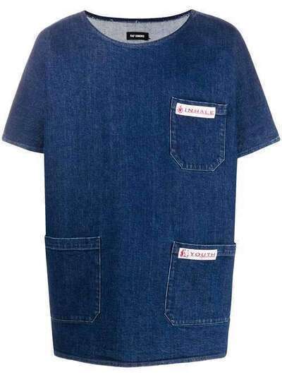 Raf Simons джинсовая футболка с нашивкой 20140810133