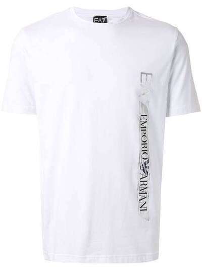 Ea7 Emporio Armani футболка EA7 с вертикальным логотипом металлик 3HPT08PJ03Z