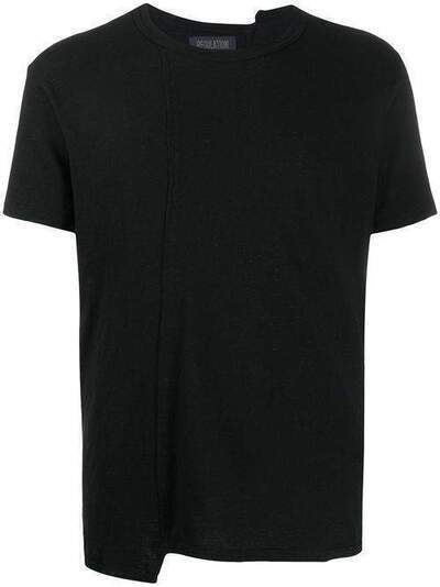Yohji Yamamoto футболка асимметричного кроя с короткими рукавами HNT54071