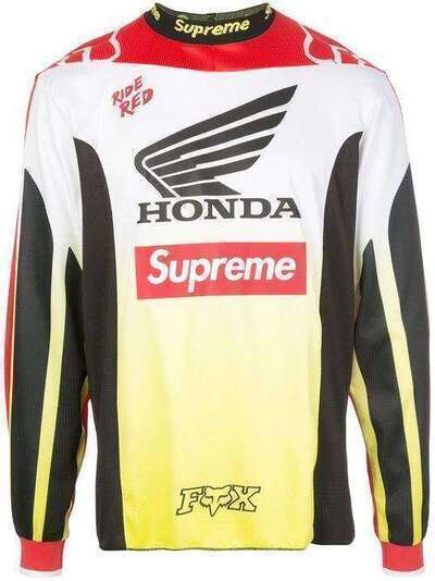 Supreme футболка из джерси x Honda x Fox Racing Moto SU7976