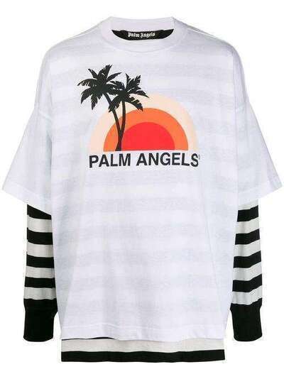 Palm Angels многослойная футболка с принтом PMAB019S204130161088