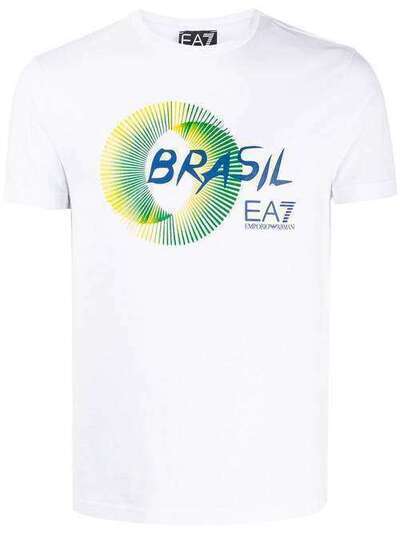 Ea7 Emporio Armani футболка с принтом Brasil 3HPT68PJ02Z