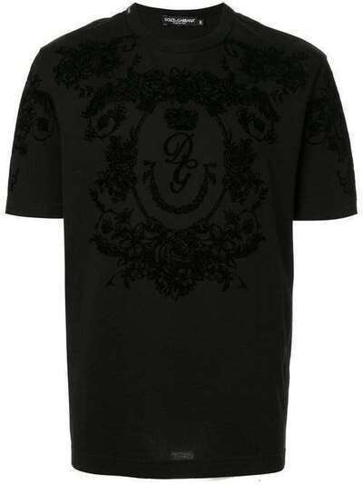 Dolce & Gabbana футболка с логотипом DG и цветочным принтом G8KBATG7SPM