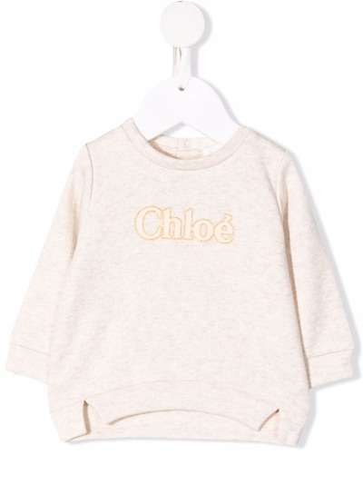 Chloé Kids свитер с блестками и логотипом