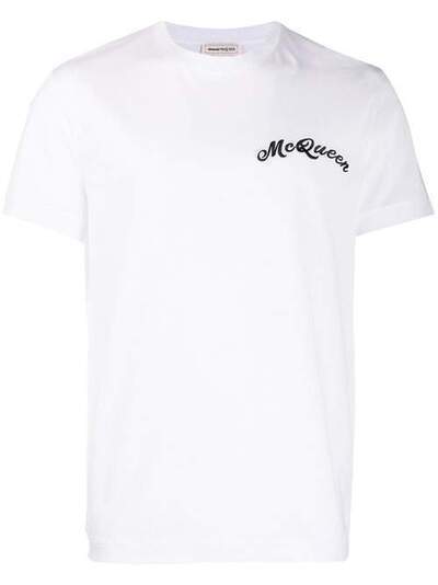 Alexander McQueen футболка с контрастным вышитым логотипом 567352QNX01