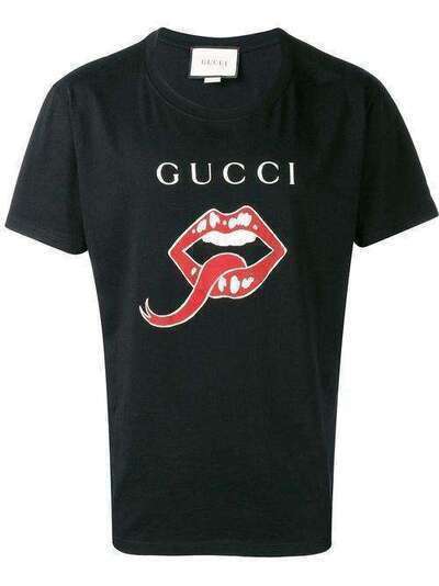 Gucci футболка с принтом рта и языка 493117XJAN8