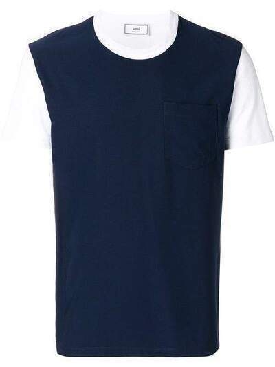 Ami Paris футболка с круглым вырезом и контрастными вставками A18J110405