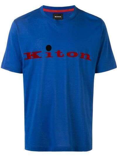 Kiton футболка с бархатным логотипом