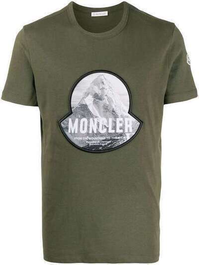 Moncler футболка с нашивкой-логотипом 8C7A8108390T
