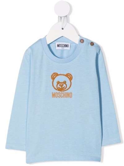 Moschino Kids футболка с вышивкой Teddy Bear