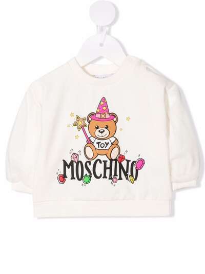 Moschino Kids топ с длинными рукавами и принтом Teddy Bear