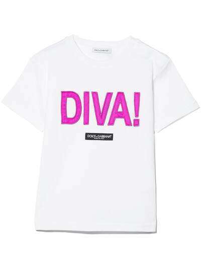 Dolce & Gabbana Kids футболка с нашивкой DIVA
