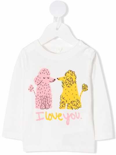 Stella McCartney Kids футболка Love Poodles с длинными рукавами