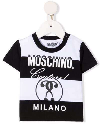 Moschino Kids футболка в полоску с логотипом